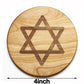 1Pcs Star of David Wood Coaster Hebrew Religious Hot Plate Hanukkah Decoration Jewish Holiday Home Desktop Accessories Judaica