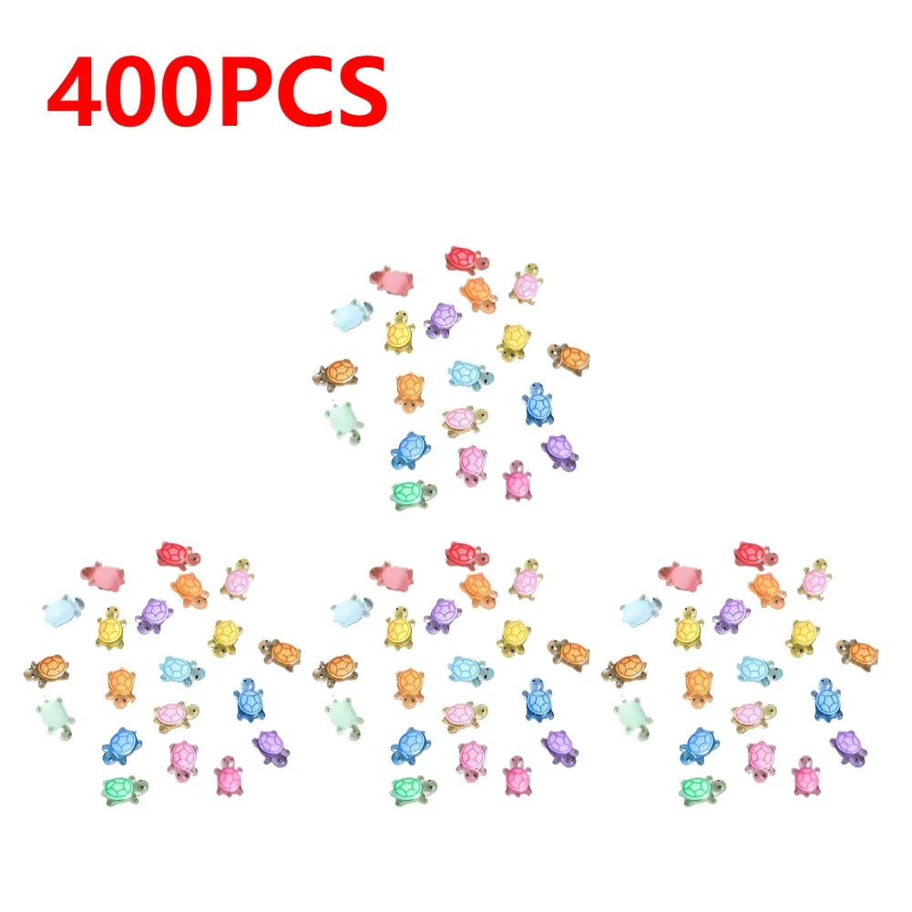 1000-100pcs Mini Resin Turtles Night Glow Turtle Figurines Multi-Function Glow in The Night Turtle Miniatures for Micro Landsca