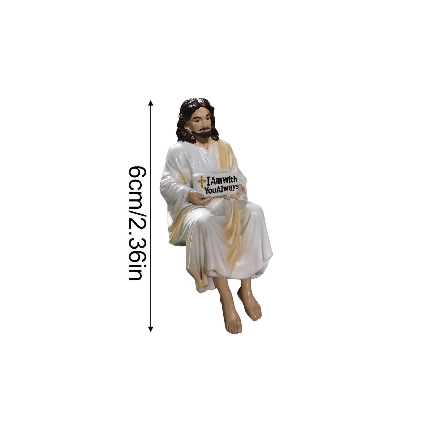 Christ Statues - "I Am with You Always" Jesus Desktop Ornaments, Easter Decorations, Serene Desk Companion Statue Decorations
