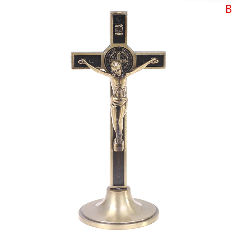 1PC Antique Carved Incense Burner Cross Decoration Church Chapel Ornaments Prayer Religious Home Worship Supplies red or white
