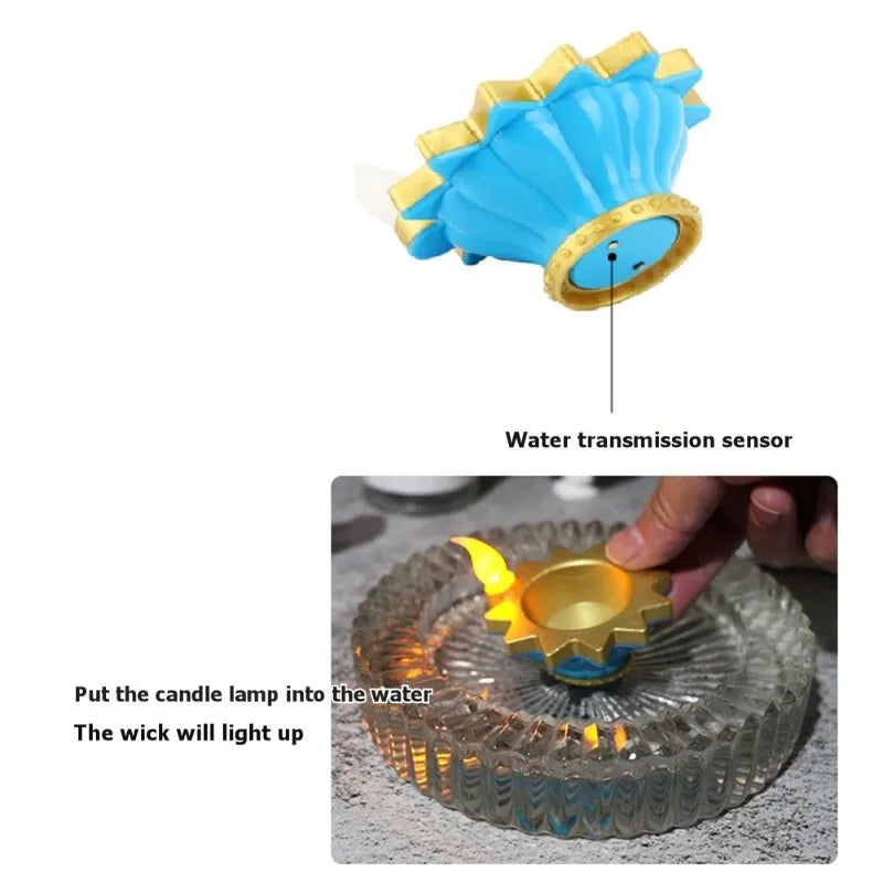 RMWIN-Indian Style 12Pcs LED Candle Floating Oil Lamp-Water-Activated Waterproof Diya For Home Decor
