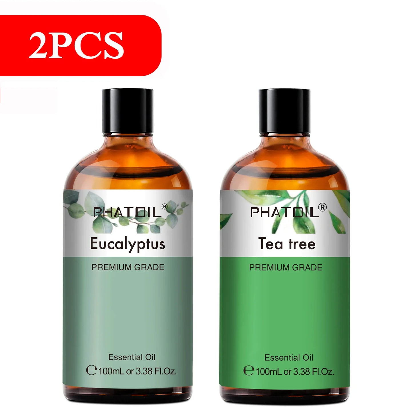 PHATOIL 100ml Natural Essential Oil For Skin Aromatherapy Lemongrass Eucalyptus Lavender  Peppermint Fragrance Essential Oils