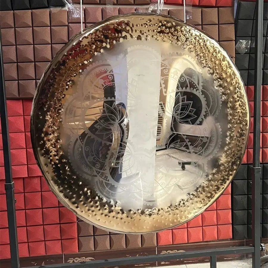 Professional Sound Healing Gongs for Yoga and Meditation, Percussion Instrument, Nickel Mirror, Bell with Mallet, 38 ", 95cm