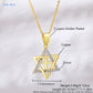 MHS.SUN Luxury Star of David Necklaces for Women Men Fashion Hollow Hexagonal Star Pendant Chain Necklace Judaica Jewish Jewelry