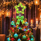 Christmas Fuzzy Grinch Star Tree Topper Holiday Festive Creative Grinch Decoration Christmas Party Home Decor Ornament