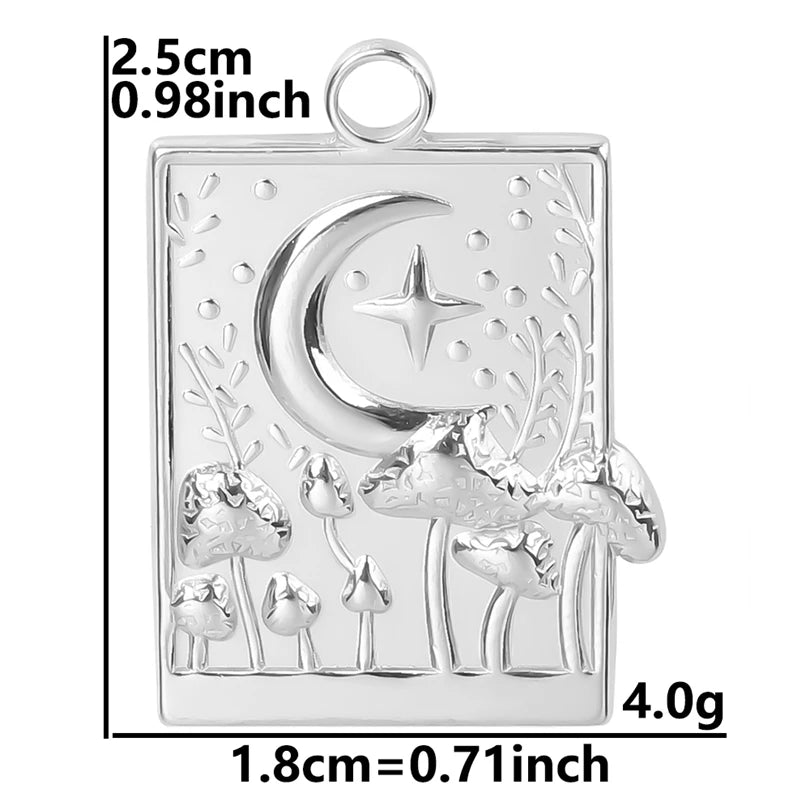 100% Stainless Steel Moon Pendants For Jewelry Making Supplies Various Luna Animal Wings Sun Star Eye Charms In Bulk Accessories