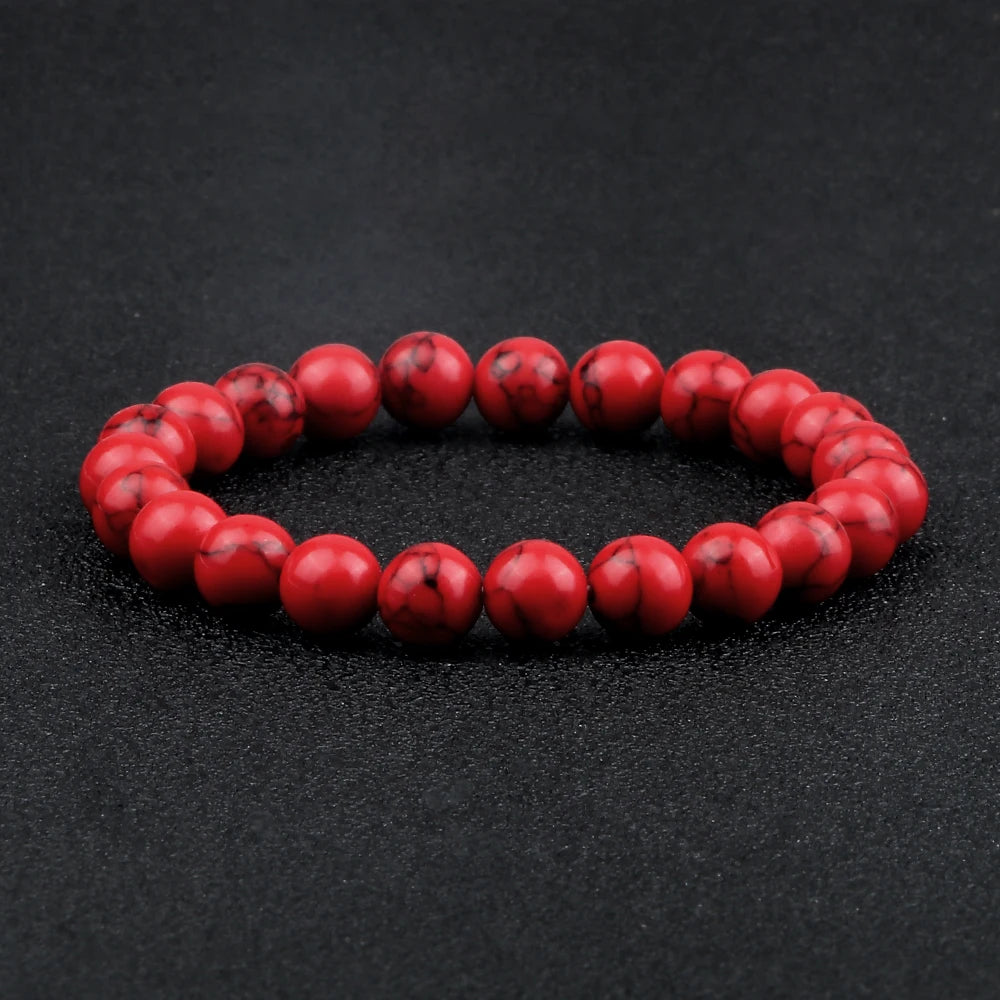 6/8/10MM Natural Stone Bracelet Red Pine Stone Prayer Beaded Bracelet Rosary Meditation Bracelets Men Women Yoga Jewelry Pulsera