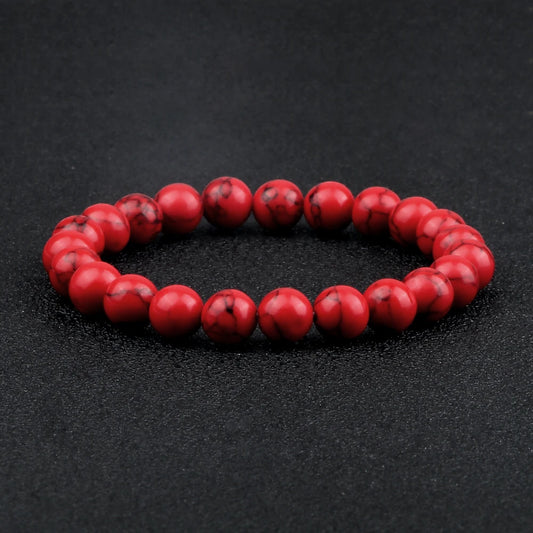 6/8/10MM Natural Stone Bracelet Red Pine Stone Prayer Beaded Bracelet Rosary Meditation Bracelets Men Women Yoga Jewelry Pulsera