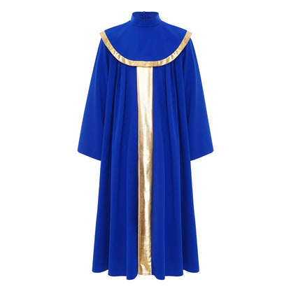 Boys Girls Church Choir Worship Praise Dance Robe Long Sleeve Metallic Gown Christian Pastor Priest Cosplay Halloween Costume