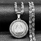 Colorful Crystal Saint Benedict Medal Necklace Women Men Stainless Steel Gold Color Chain Necklaces Jewelry San Benito N8391S05