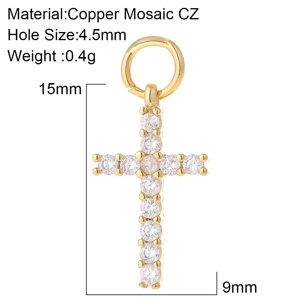 Goth Cross Chrams for Jewelry Making Supplies Golden Angel Charm Stainless Steel Long Chain Dijes Diy Necklace Earring Bracelet