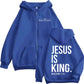 Jesus Is King Christian Bible Verse Zipper Hoodies Men Women Clothing Fashion Harajuku Zip Up Sweatshirts Fleece Casual Pullover