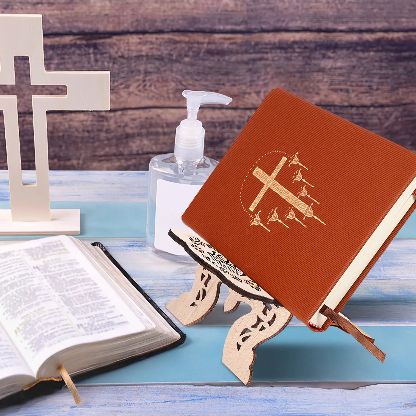 Wooden Reading Stand Desktop Book Holder Quran Bible Score Stand for Home Office Temple Library Elegant Multifunctional Book