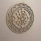 Sri Yantra Wall Decor Wood Wall Sculpture Sacred Geometry Crystal for Meditation