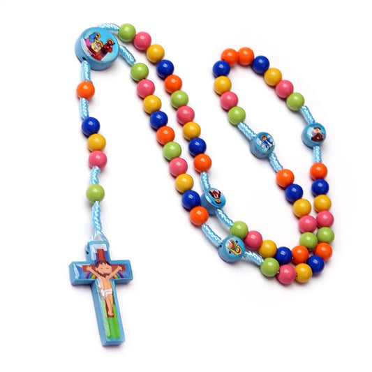 Rosary for kids Hand Woven Children Necklace Christian Catholic Jesus Christ Man Necklace Favourite