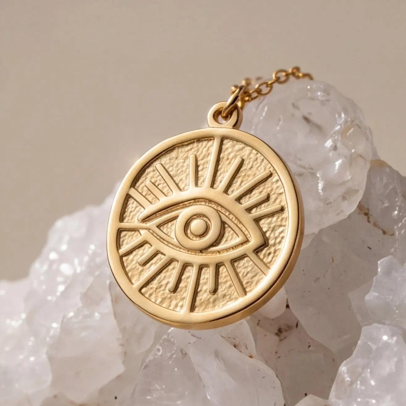 Chamica 18k Gold Plated  Trendy Dainty Charm Evil Eye Waterproof Delicate Necklace for Women Lucky Protection Jewelry Best Gift