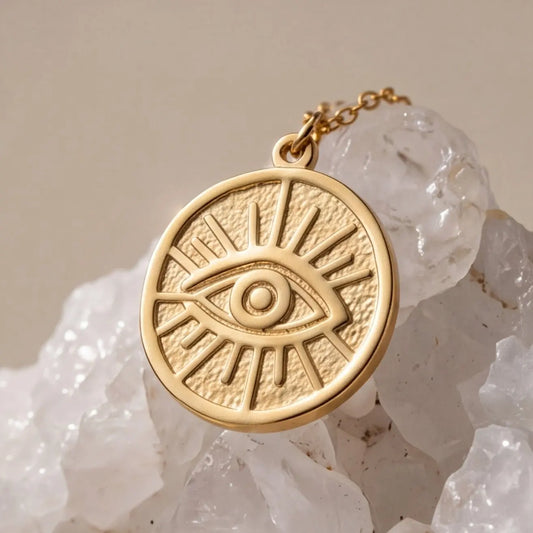 Chamica 18k Gold Plated  Trendy Dainty Charm Evil Eye Waterproof Delicate Necklace for Women Lucky Protection Jewelry Best Gift