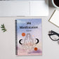 1PC Watercolor Meditating Figure Themed Spiral Notebooks, Calm 369 Manifestation Journal, for Personal Mindful Living Cultivatio