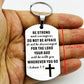 1pc Cross Christian Gifts Inspirational Bible Verse Keychain, Be Strong And Courageous Pendant,  Religious Jewelry For Birthday