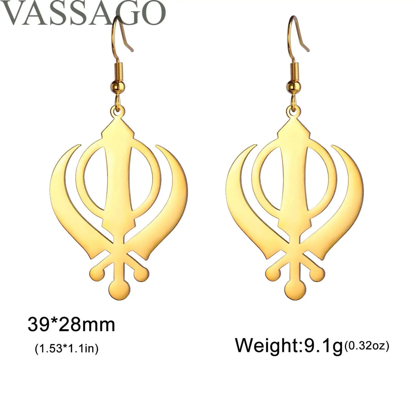 Sikhism Necklace Sikh Khanda Sword Necklace for Women Men Stainless Steel Sikhs Necklaces Sword Symbol Pendant Religious Jewelry