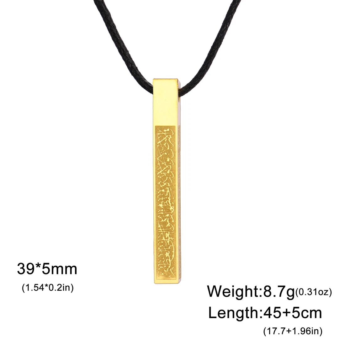 EUEAVAN Arabic Ayatul Kursi Necklace for Men Women Stainless Steel Islamic Quran Prayer Talisman Pendant Jewelry Gift