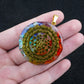 35mm Hexagon Shape 7 Chakra Orgonite Energy Pendant Healing Energy Crystal Beads for Yoga Meditation Spiritual Amulet Orgonite