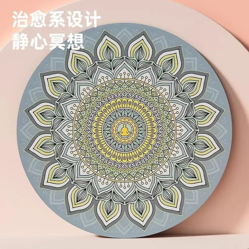 Round Large Non-slip Yoga Mat Deerskin Velvet Rubber Meditation Mat Professional Non-slip Yoga Mat