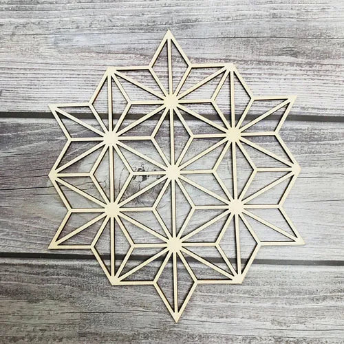 Wooden Flower Of Life Natural Symbol Sacred Geometry Ornaments Home Decoration Chakra Carved Coaster Wood Sign Wall Kitchen DIY