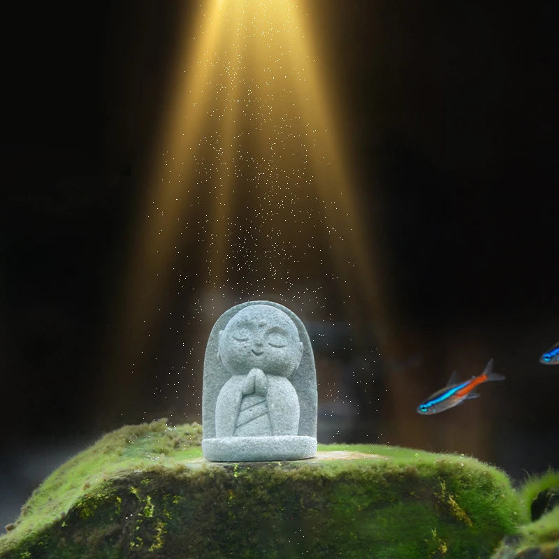 Buddha Statues Cute Little Jizo Buddha Sculpture Figurines Garden Ornaments Japanese Buddha Ksitigarbha Aquarium Bonsai
