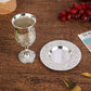 Silver Plated Kiddush Cup Nickel Plated Wine Cup with Saucer Jewish Shabbos Goblet Passover for Havdalah Passover Gift