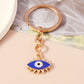 Retro Alloy Turkish Lucky  Evil Eyes Keychain Hamsa Hand Key Ring Pendant for Women Girls Handbag Decor DIY Jewelry Gifts