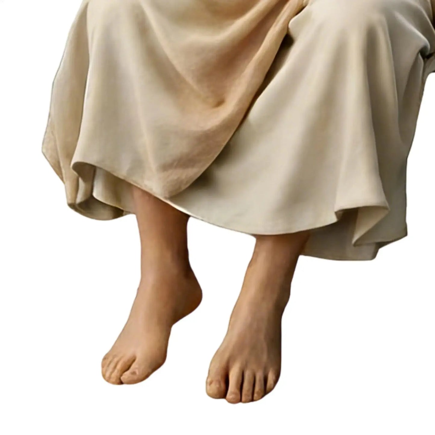 Hand Painted Jesus Figurine I Am with You Always Gift - For Desk Jesus Christ Statue Sitting Pose Unique Resin Jesus Ornament