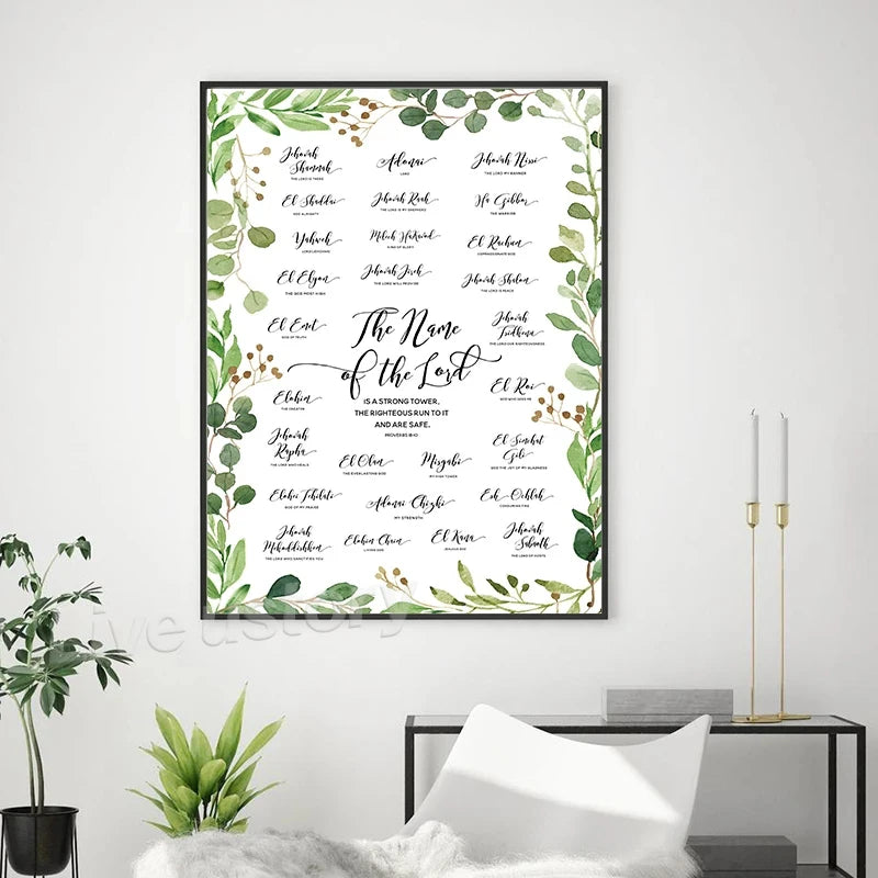 72 Names of God Shemhamphorash Sacred Art Canvas Painting Kaballah Poster Occult Magick Alchemy Wall Art Prints Home Room Decor
