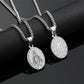 HNSP Virgin Mary Pendant Miraculous Medal Catholic Necklace Stainless Steel Religious Jewelry For Men Women Gift