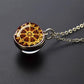 Sacred Geometry-Metatron's Cube Necklaces Sri Yantra Mandala Double Side Glass Ball Pendant Necklace Buddhist Yoga Jewelry Gift