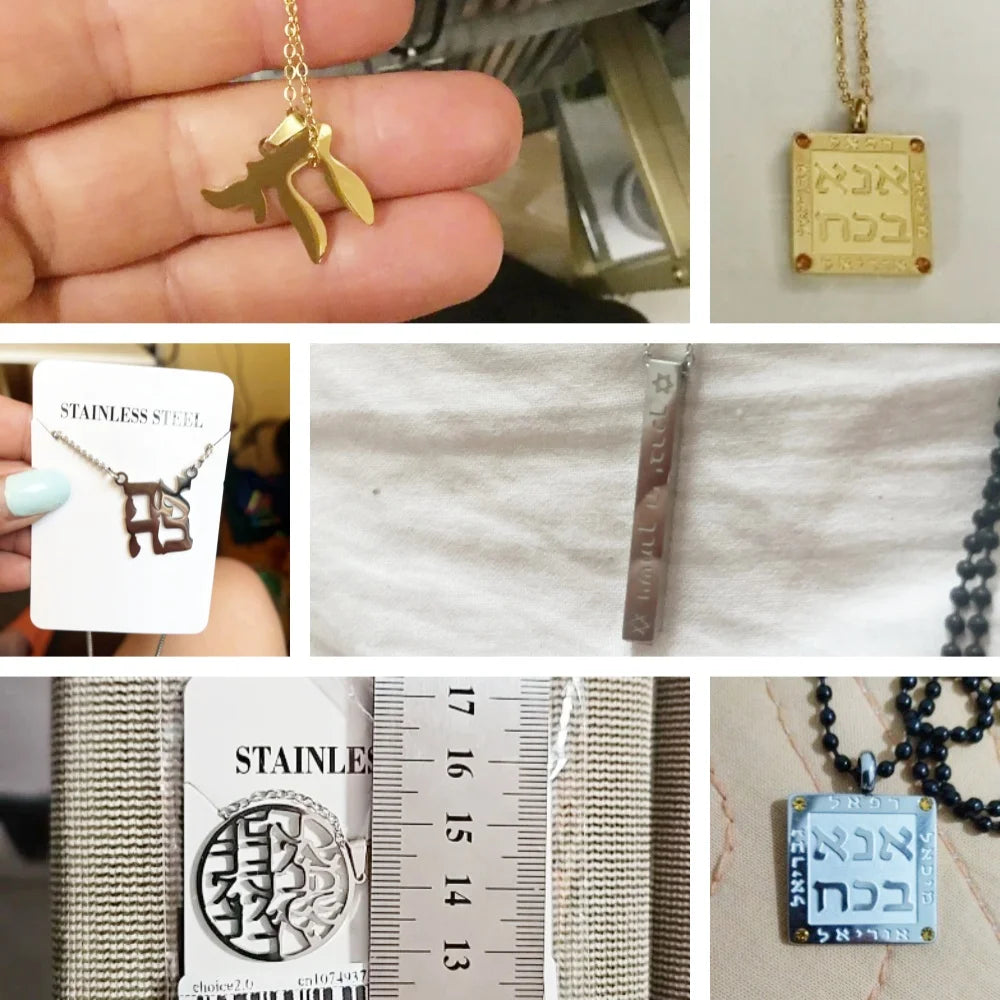 EUEAVAN 1pc Hebrew Letter Hai Chai Pendant Ahava Love Jehovah Yahweh Charm Jewish Judaic DIY Necklace Jewelry Making Accessories