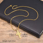 Vnox Christian Religion Necklaces For Women Men, Zircon Cross Pendant Charm Necklace, Classic Gold Plated Jewelry