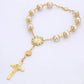 A52E One Decade Auto Rosary Beads Catholic Bracelet Saint Benedict Crucifix Divine Mercy Gift for Women Men
