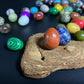 EG2 12Pcs Mini Natural Stone Egg Set, Small Polished Egg Shaped Stone for Meditation Stress Relief Palm Desk Decor Gift