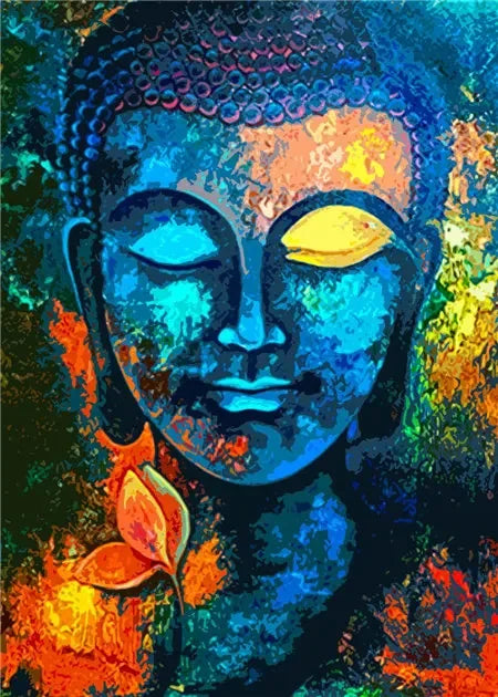 Indian Buddha Statue Meditation Chakra Mandala Print Art Canvas Poster for Living Room Decoration Home Wall Decor Picture