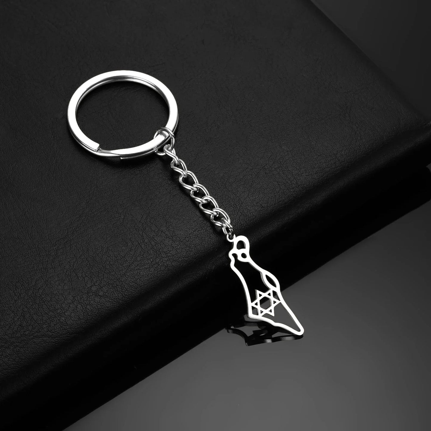 Lucktune Israel Star of David Pendant Keychain for Women Men Stainless Steel Jewish Keyring Judaism Jewelry Gift Wholesale 2025