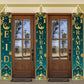 3pcs Eid Al-Fitr Celebration Porch Banner Set Durable Polyester Flags with Moon Star Castle Design  for Ramadan Home Decor