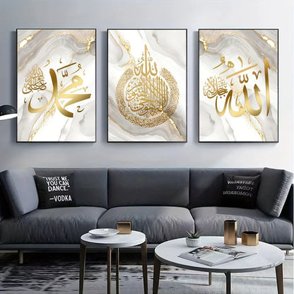 3pcs Arabic Calligraphy Canvas Art Prints, Minimalist Wall Decor for Living Room, Bedroom, Home Unframed Poster Wall Decor