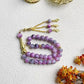10mm Large Flower Beads 33pcs Glass Prayer Beads Muslim Tasbih Golden Tassel Handmade Rhombus Shape Retro Style Jewelry