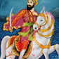 Sikh Historical Art Print of Guru Nanak Dev, Guru Ram Das, Baba Deep Singh & Maharaja Bhupinder Singh Vintage Devotional Poster