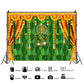 Indian Traditional Photography Background Marigold Green Leaf Hindu Indian Wedding Holi Flowers Garland Anniversary Backdrops