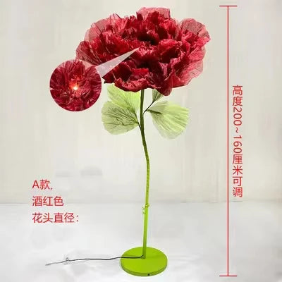 Automatic mechanical silk flowers, wedding Christmas decorations, adjustable height, suitable for party, home office centerpiece