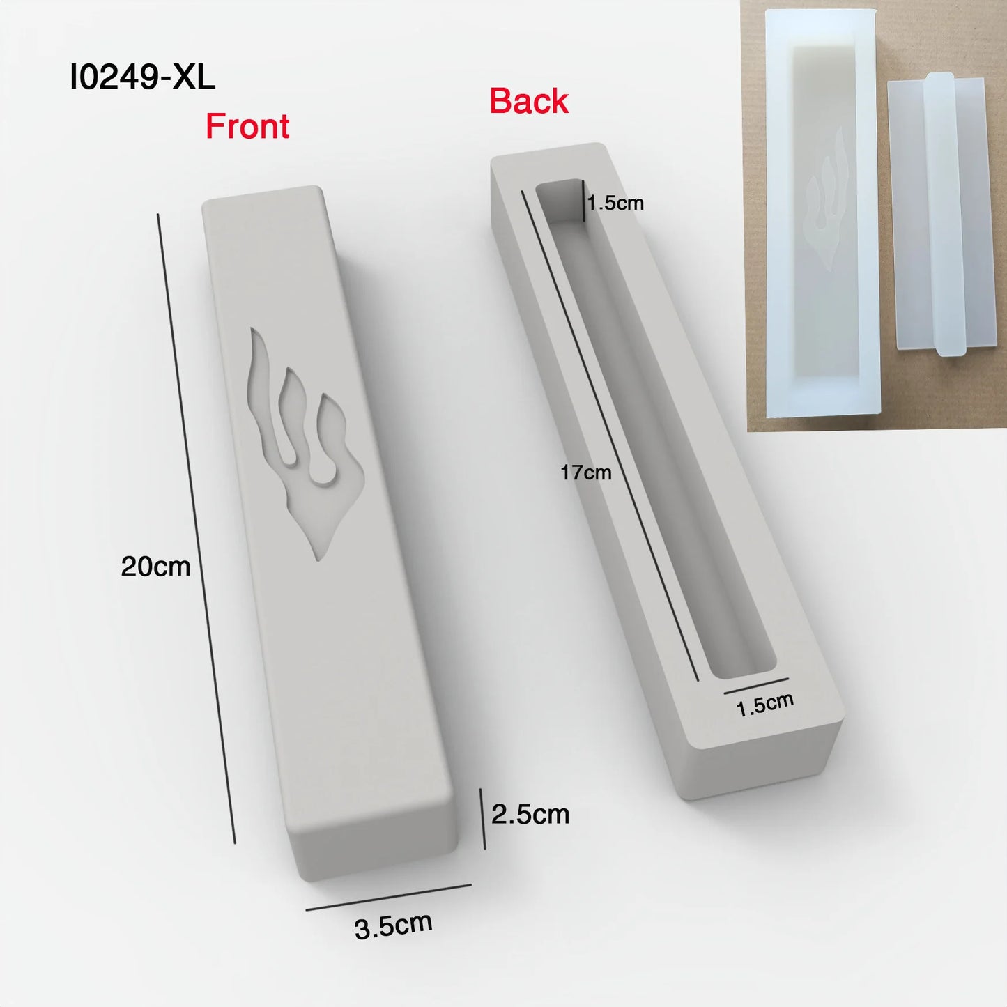 Concrete & Jesmonite Classic Rectangle Silicone Molds for Mezuzah cases | Shin Flames | Silicone Molds for Mezuzah Cases