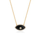 Luxury Natural Stone Evil Eye Pendant Necklace Inlaid Zircon Fashion Stainless Steel Clavicle Chain Jewelry Party Gift for Women