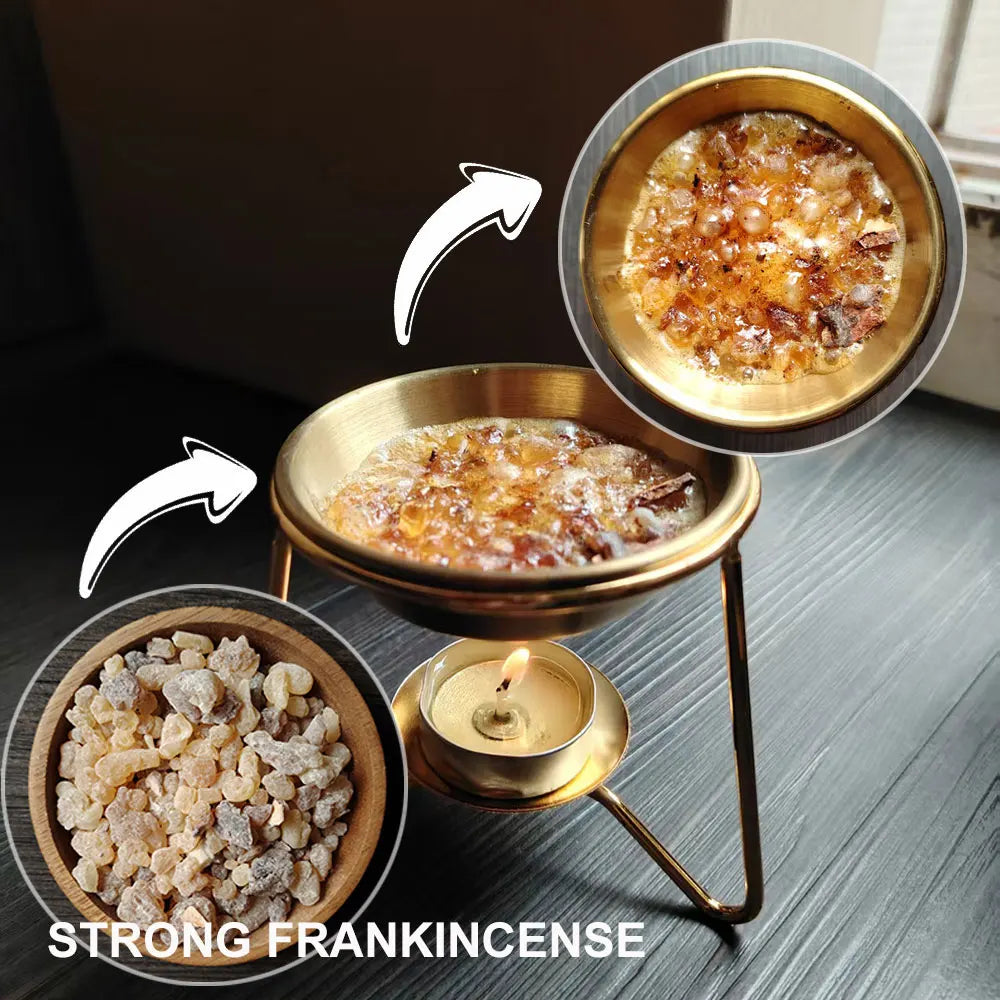 Burner and 50g Frankincense Set Premium Frankincense Minimalist Candle Heated Incense Warmer For Resin Frankincense Oil Powder